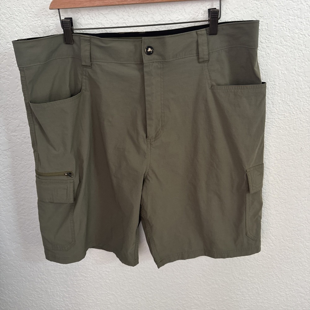 Orvis Tech Cargo Shorts Men 38 Olive Green Flex Waist  Fishing Hiking Outdoors
